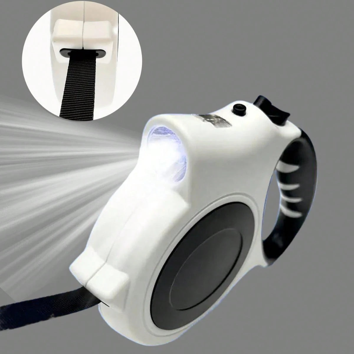 犬用自動巻き取り式リード Led ライト付き ナイロン製 5m 伸縮自在 最大 35kg 対応