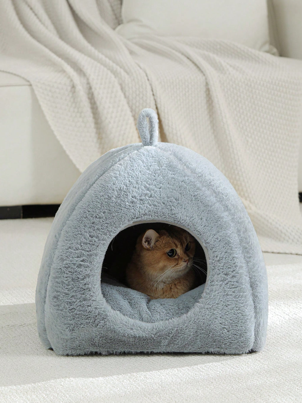 かわいい猫用ベッド 冬暖かい快適タイプ 取り外し洗濯可能 猫ハウスケイブネスト 猫・子犬・ウサギ 小動物向け 屋内使用 1 個