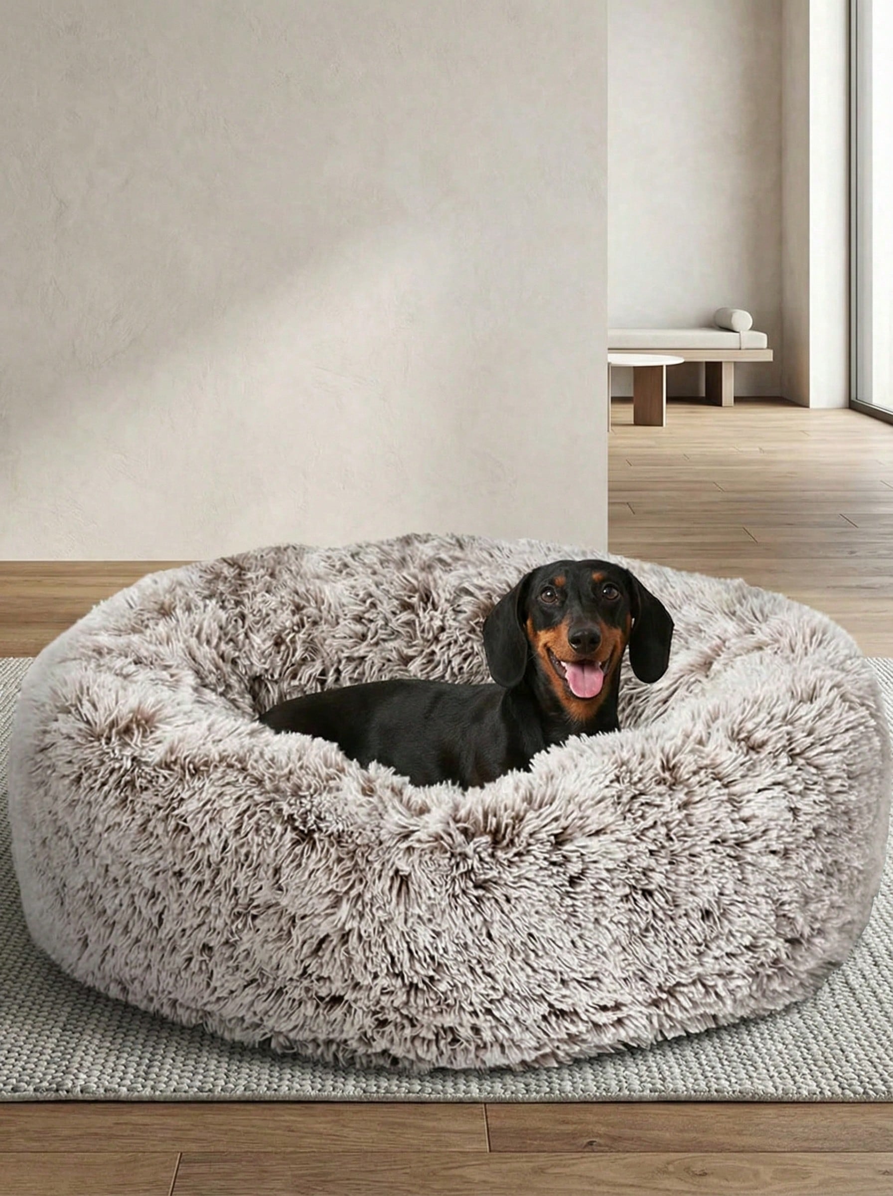 プルッシュラウンドペットベッド 滑り止めボトム付き 冬用対応 スモール / ミディアム / ラージ 犬・猫用