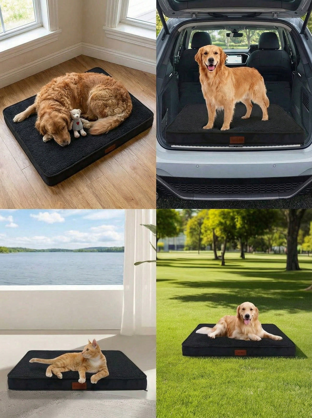 整形外科対応フォームペットベッド フォーム充填 取り外し可能洗濯可能短めプラッシュファーカバー 防水 大型 / 特大 / 中型 / 小型犬猫用 オールシーズン