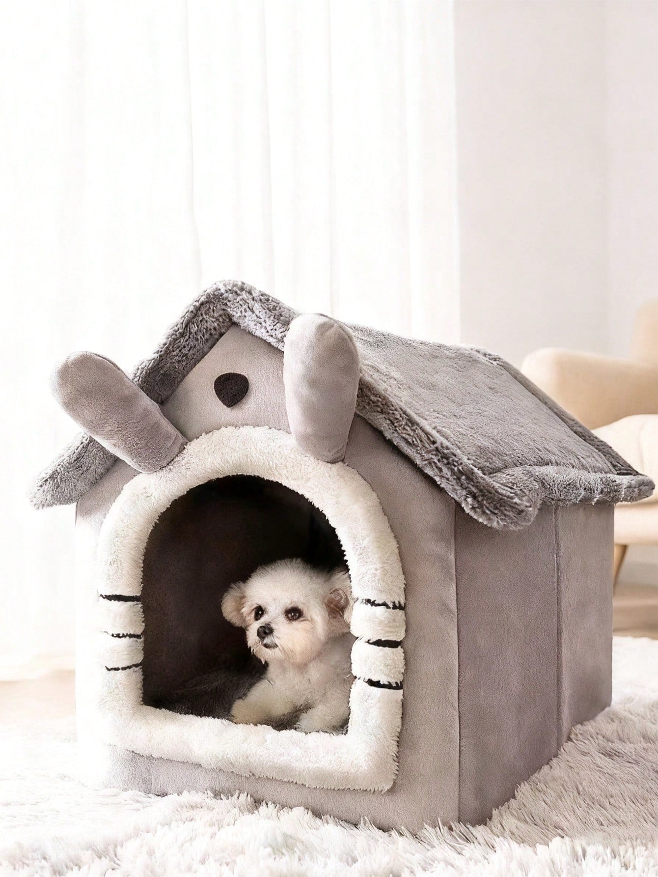 閉じ込め式 四季用 猫犬ベッド 冬暖かい ペット避難小屋