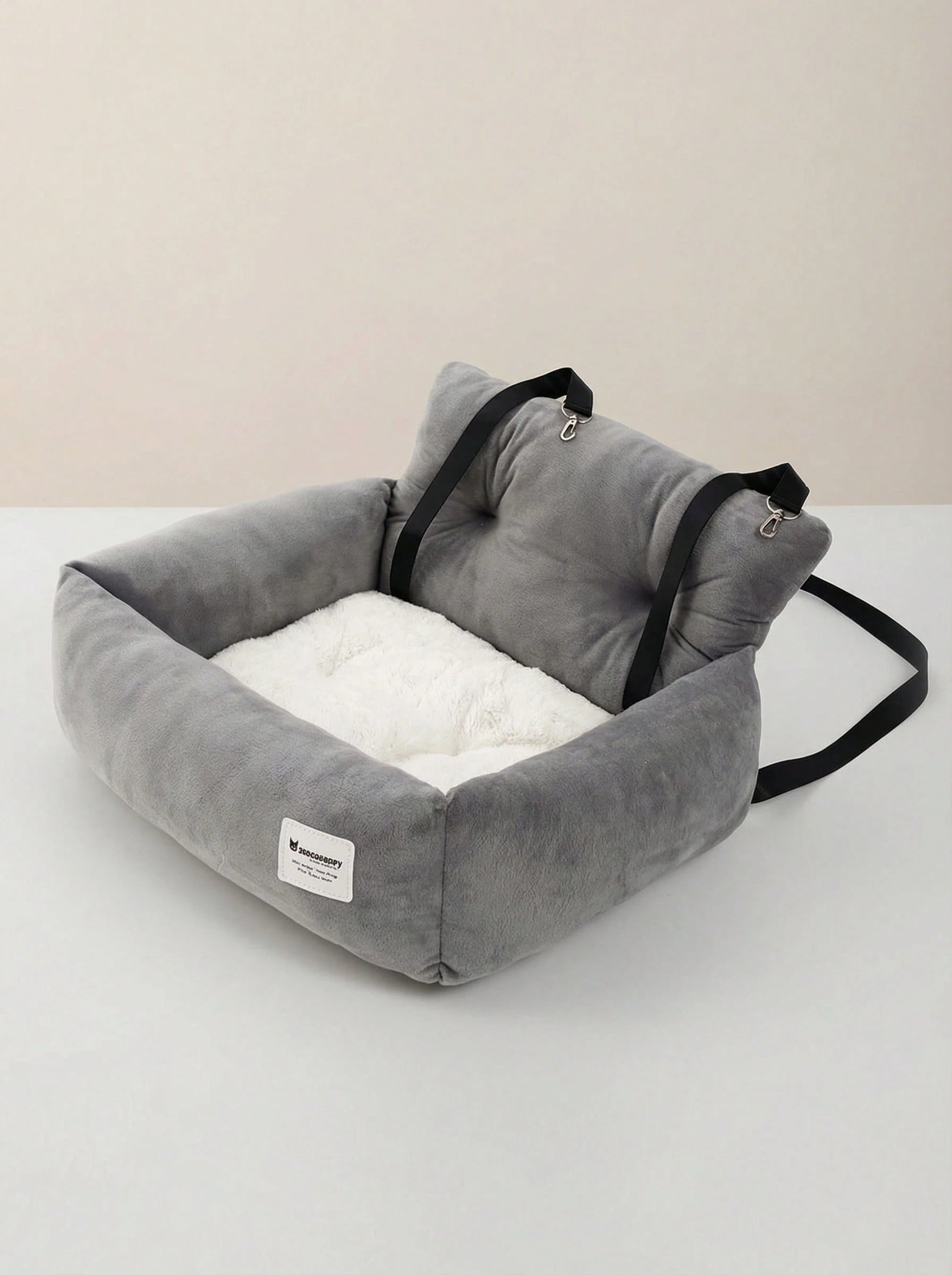 オールシーズン対応 ペットトラベルキャリア 持ち運び簡単 ぬいぐるみカーシート付き 小型～中型犬 / 子犬・子猫お出かけ用キャリーバッグ