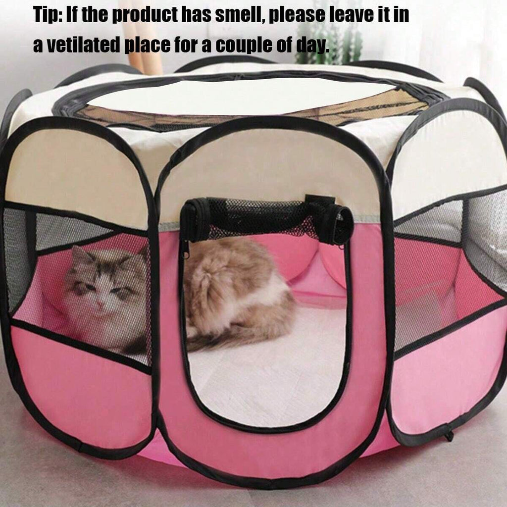 ポータブル 折りたたみペットテント ケネル 八角形フェンス パピー シェルター 使いやすい 屋外 屋内 簡単操作 大型犬 キャットフェンス