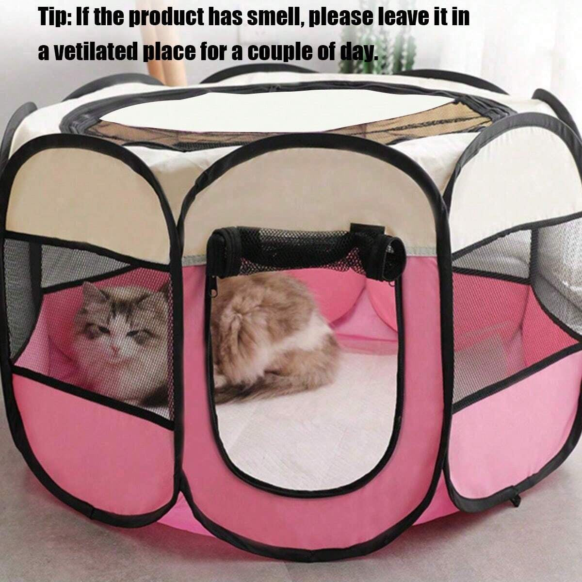 ポータブル 折りたたみペットテント ケネル 八角形フェンス パピー シェルター 使いやすい 屋外 屋内 簡単操作 大型犬 キャットフェンス