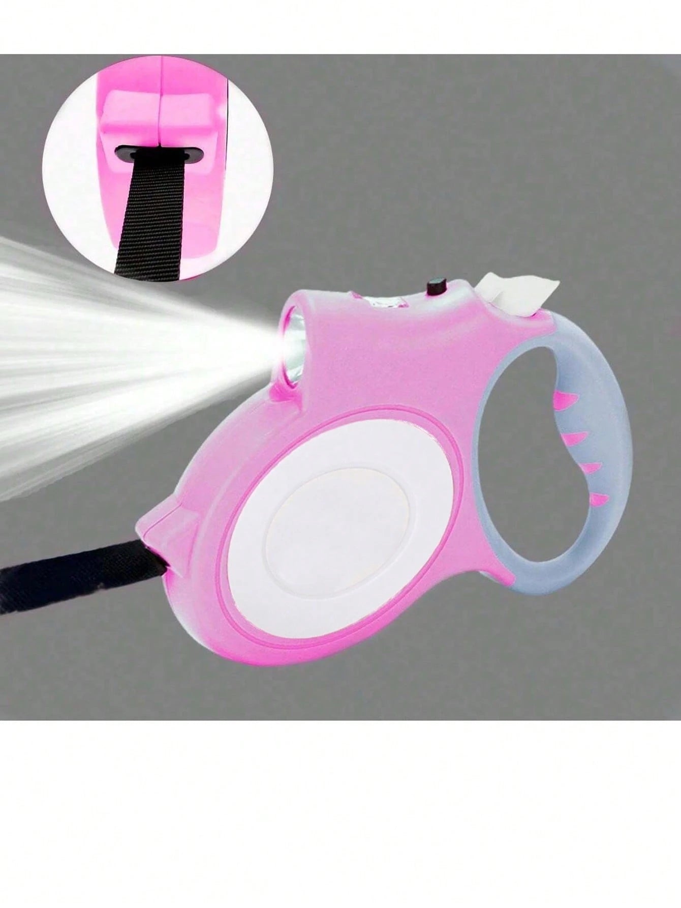 犬用自動巻き取り式リード Led ライト付き ナイロン製 5m 伸縮自在 最大 35kg 対応