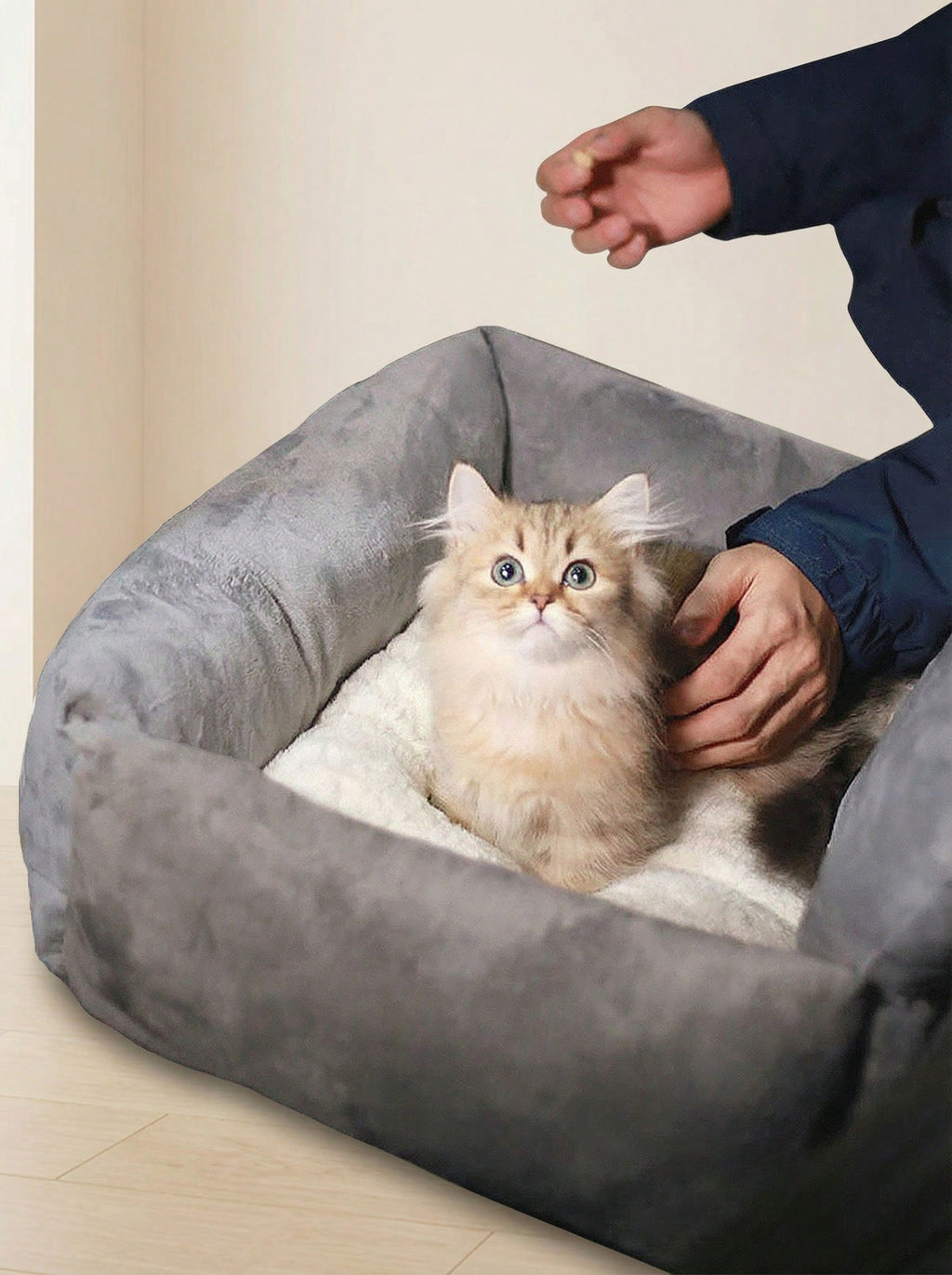 オールシーズン対応 ペットトラベルキャリア 持ち運び簡単 ぬいぐるみカーシート付き 小型～中型犬 / 子犬・子猫お出かけ用キャリーバッグ