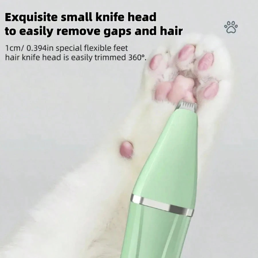4in1 電動ペットグルーミングキット ネイルグラインダー付き 犬猫用 低ノイズ USB 充電式ワイヤレス 軽量多機能トリマー ホームペットケア