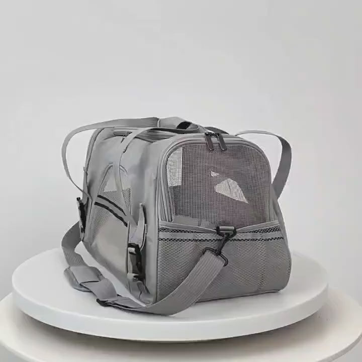 ペットキャリーバッグ 小型犬・中型猫用 最大 6.8kg（15 ポンド相当）対応 手提げ・ショルダー両対応 旅行・飛行機使用可能