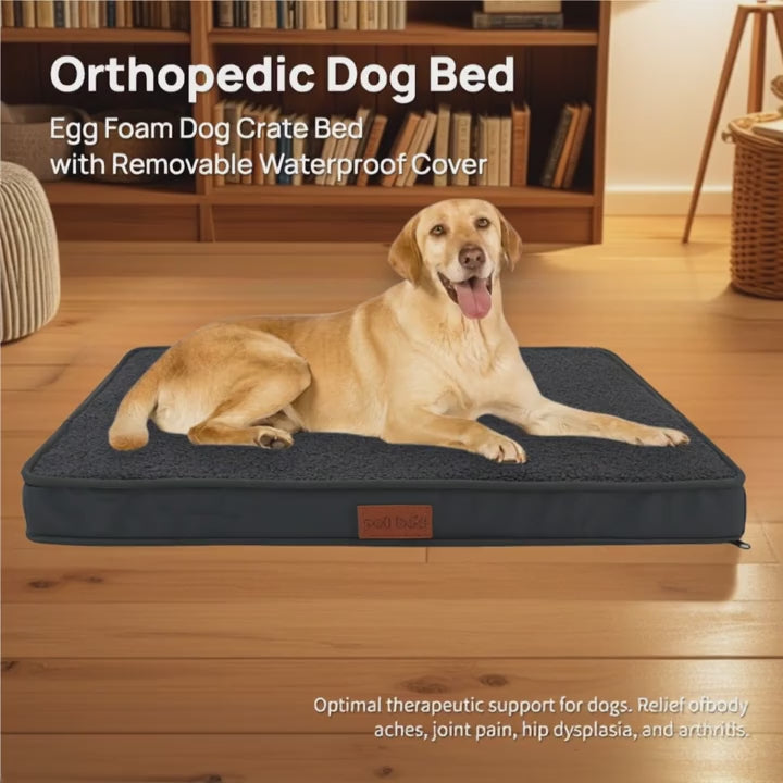 整形外科対応フォームペットベッド フォーム充填 取り外し可能洗濯可能短めプラッシュファーカバー 防水 大型 / 特大 / 中型 / 小型犬猫用 オールシーズン