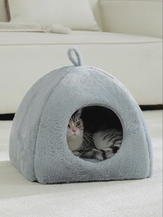 かわいい猫用ベッド 冬暖かい快適タイプ 取り外し洗濯可能 猫ハウスケイブネスト 猫・子犬・ウサギ 小動物向け 屋内使用 1 個